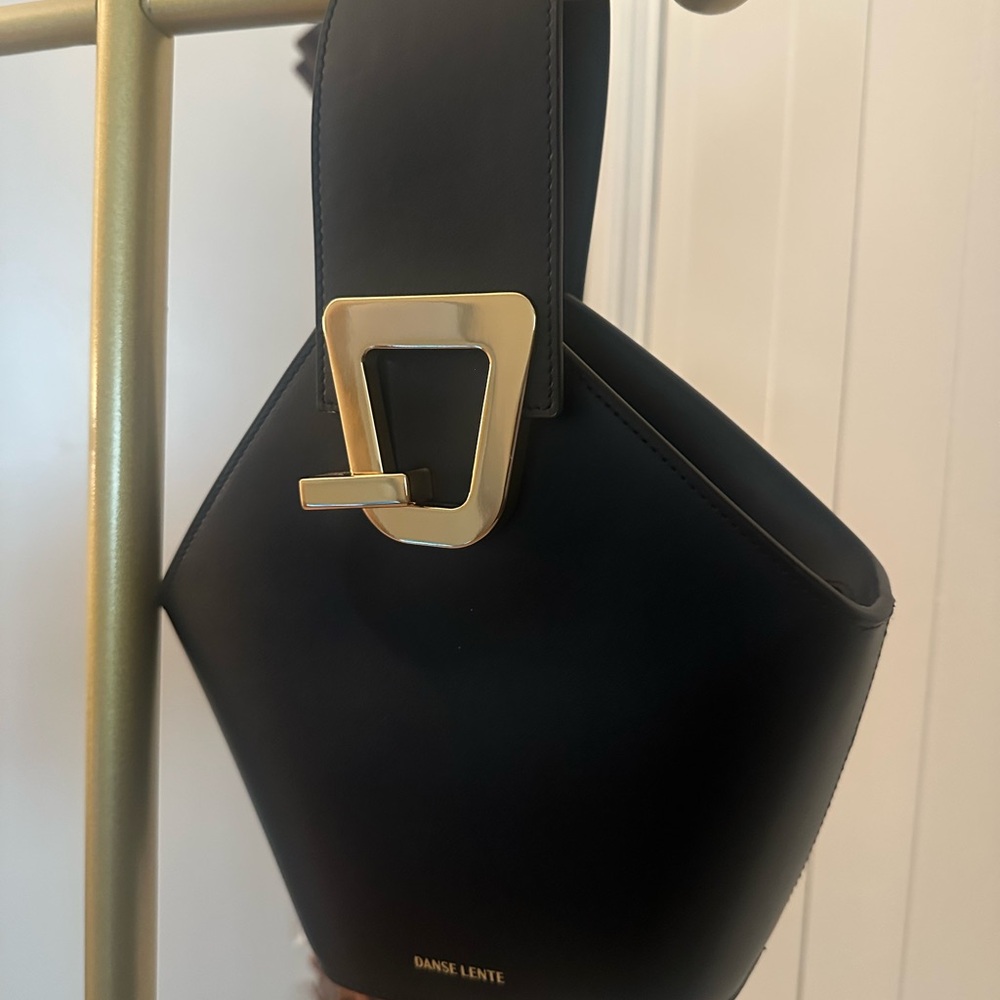 Danse Lente Black MINI JOHNNY BUCKET BAG with Gold Accent - Picture 5 of 9